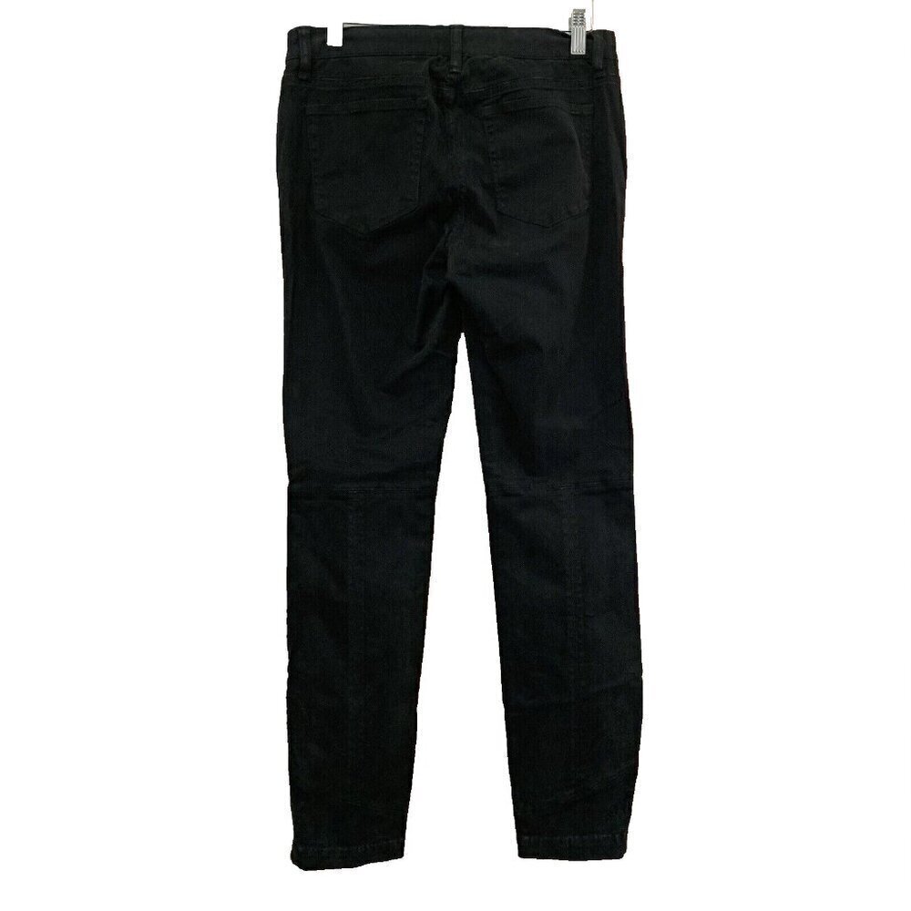 J Crew Toothpick Denim Women's 28 Black Moto Jeans Ankle Zip 30x28.5 - Picture 3 of 8
